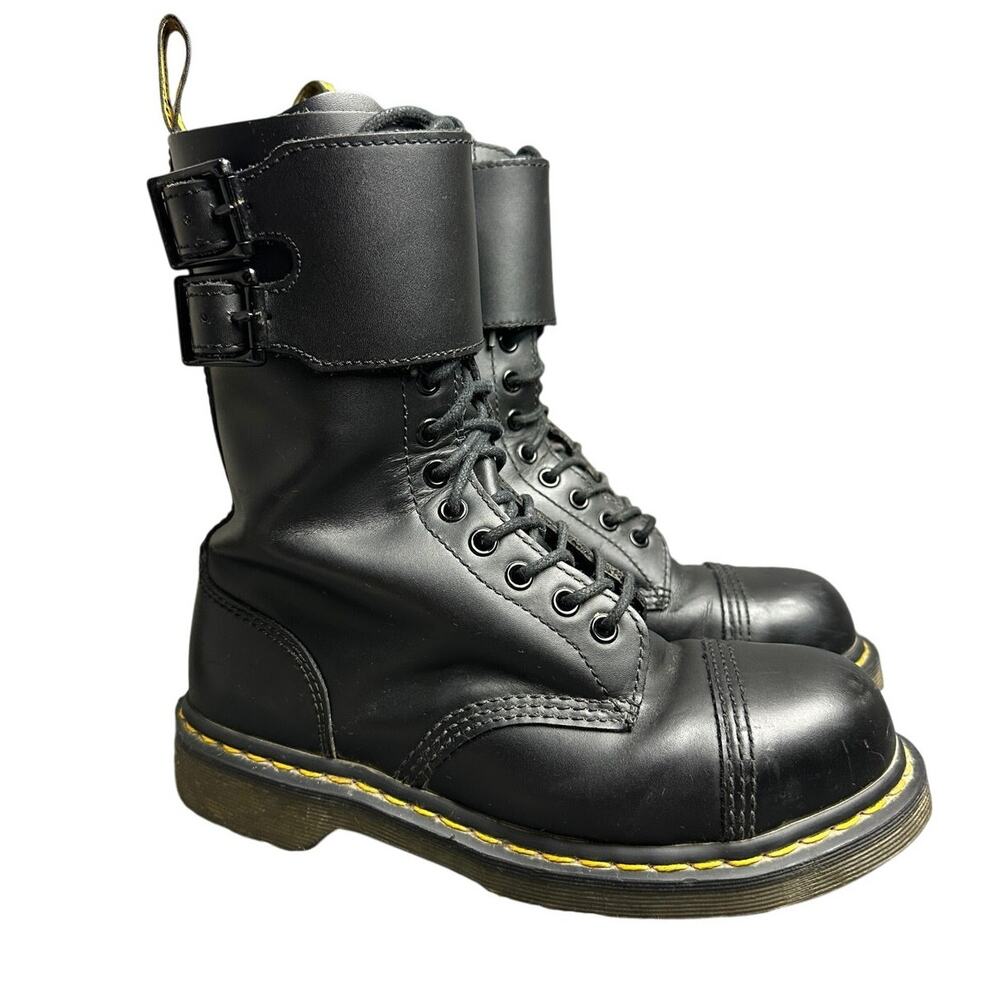 Dr. Martens women’s size 7 Caden tall combat boots steel toe double buckle